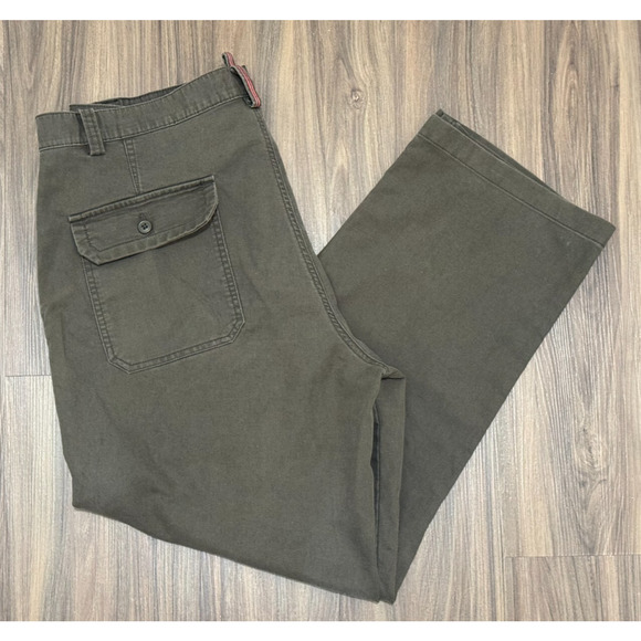 Dockers Flat Front Relaxed Fix Chino Flap Pockets Green - Men's 38x30 - Picture 1 of 8